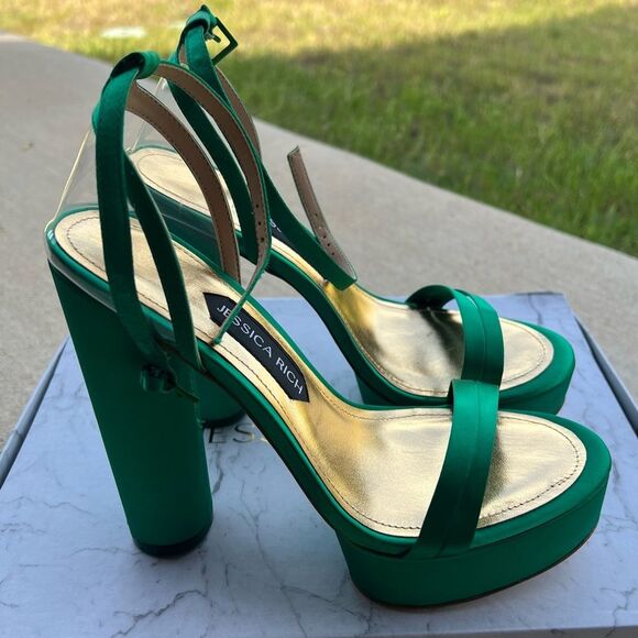 Jessica Rich Green Platform Sandals, New, Size 39 - Picture 8 of 14